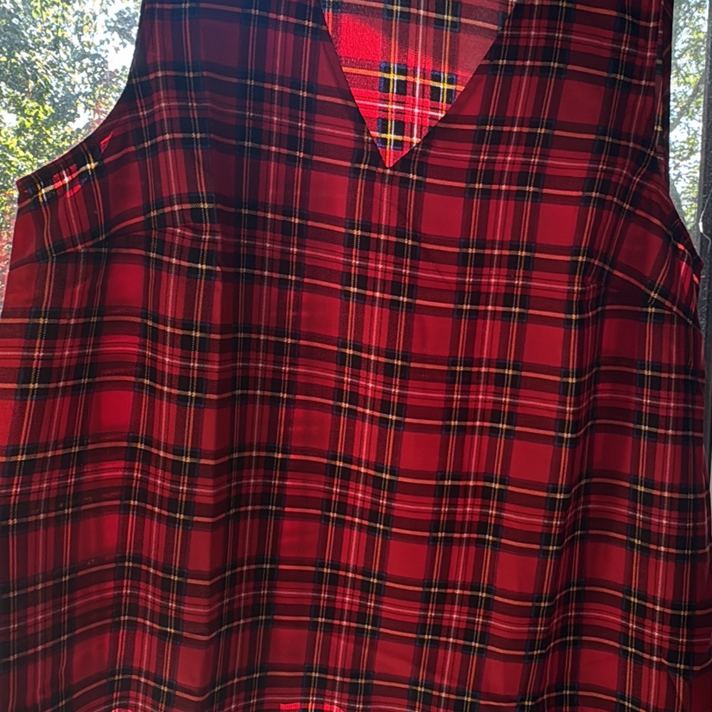 J. Crew Factory Red Plaid Tank Top